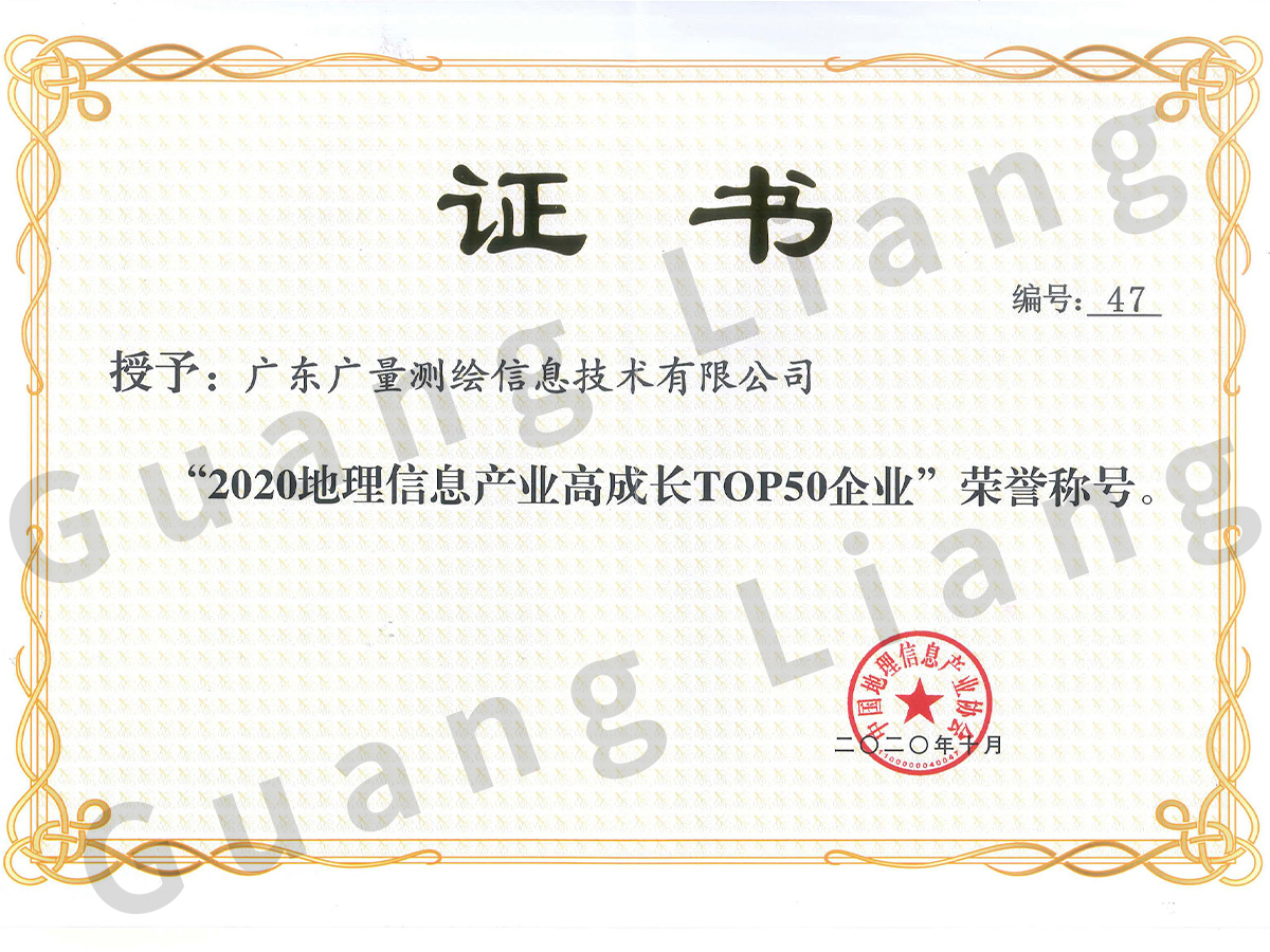 2020年地理信息工业高开展TOP50企业